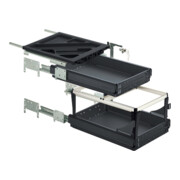 Hettich Container-Set mit Voll- und Überauszügen, schwarz, 530 mm