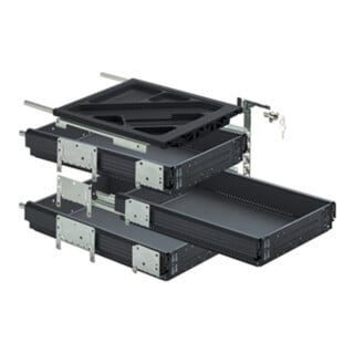Hettich Container-Set mit Vollauszügen, schwarz, 530 mm