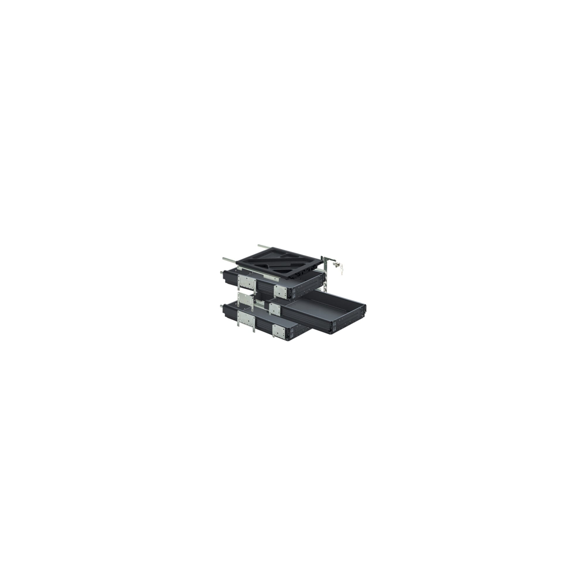 Hettich Container-Set mit Vollauszügen, schwarz, 530 mm