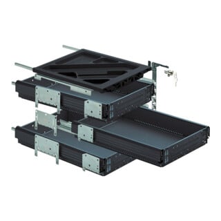 Hettich Container-Set mit Vollauszügen, schwarz, 730 mm