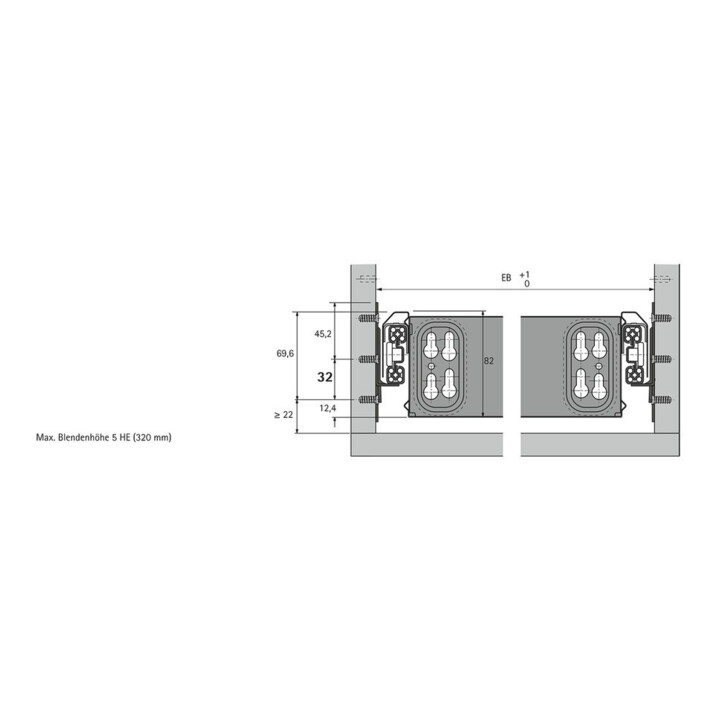 Hettich Conteneur d'appoint Quadro Duplex 30 9136065 Acier galvanisé