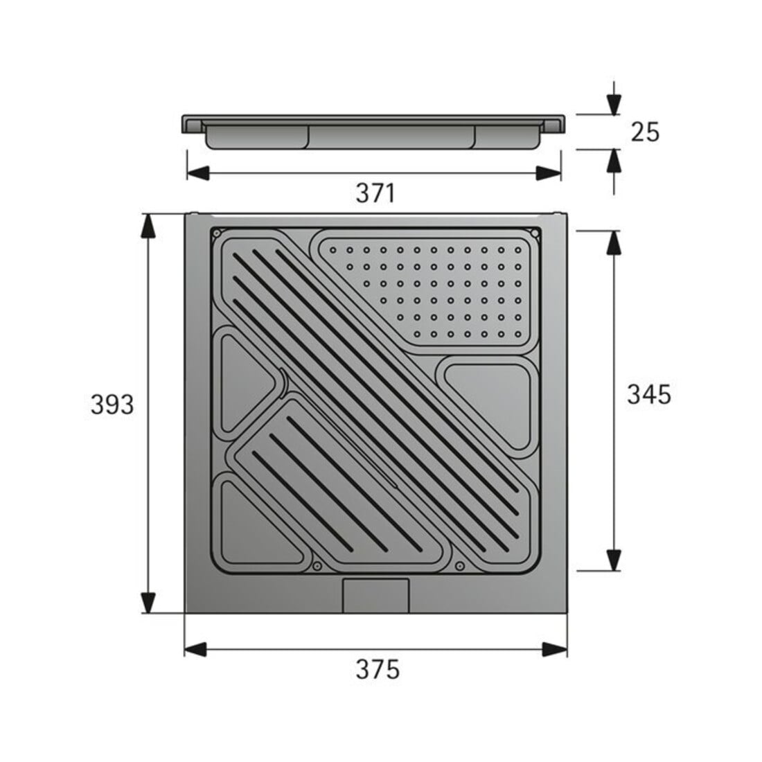 Hettich Corbeille à fournitures de bureau 1079061 plastique noir