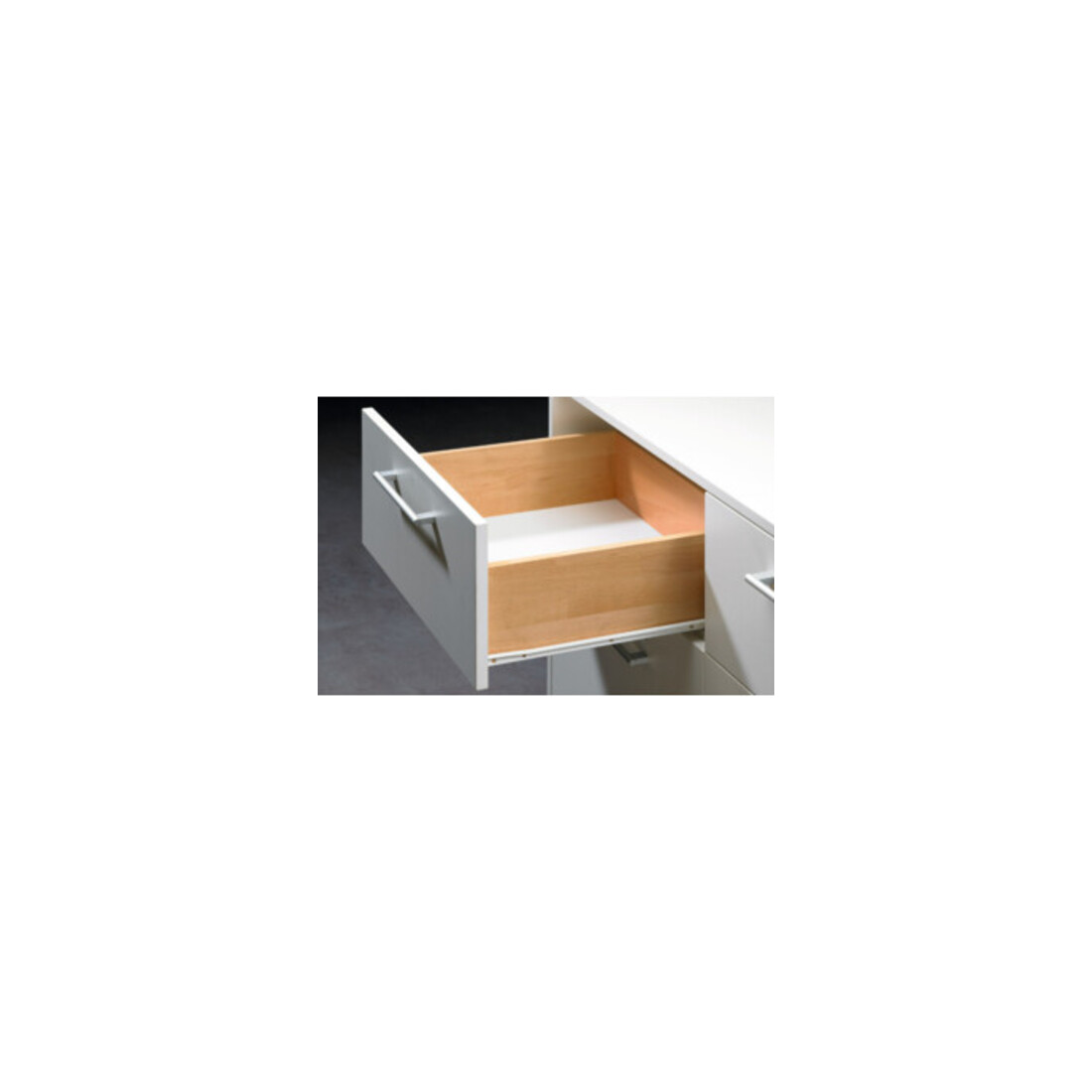 Hettich coulisse à sortie partielle FR 402 avec Stop Control STA blanc L.350mm 25kg Longueur de tiroir 350mm