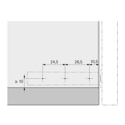 Hettich Dämpfer für Topfscharnier Pushtoopen Magnet,9089605 Kunststoff lichtgrau