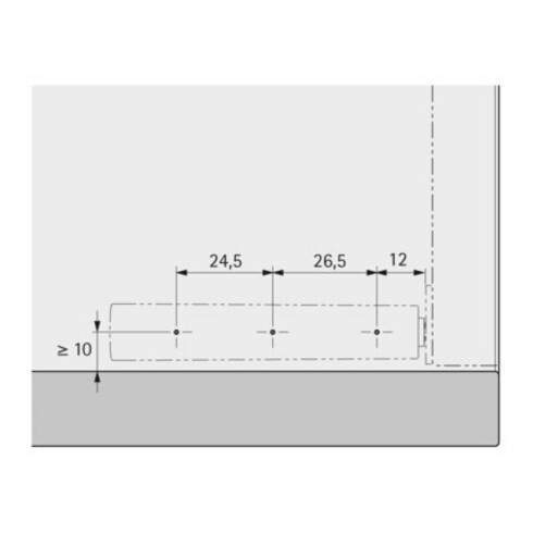 Hettich Dämpfer für Topfscharnier Pushtoopen Magnet,9089605 Kunststoff lichtgrau