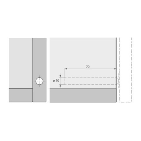 Hettich Dämpfer für Topfscharnier Pushtoopen Magnet,9089607 Kunststoff lichtgrau