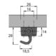 Hettich Drehstangenschloss Set mit Innenvierkant 15 mm
