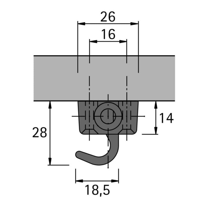 Hettich Drehstangenschloss Set mit Innenvierkant 15 mm