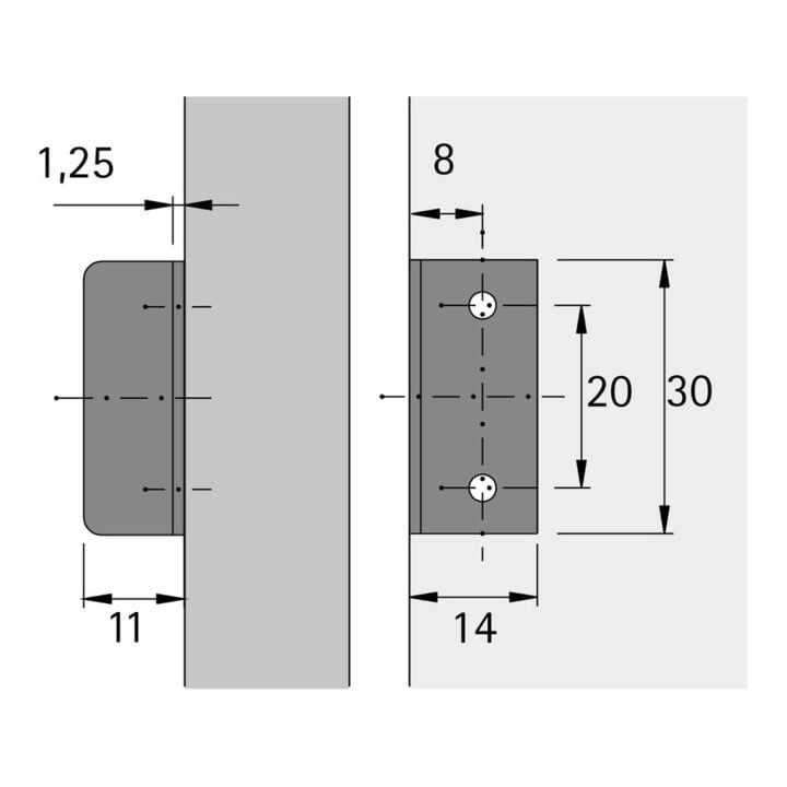 Hettich Drehstangenschloss Set mit Innenvierkant 15 mm