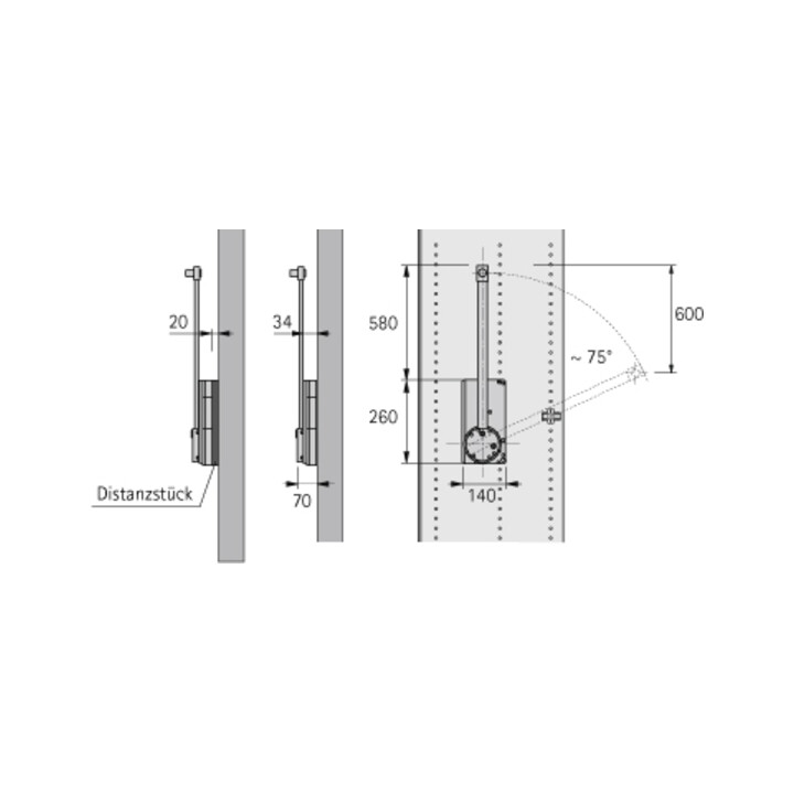 Hettich Duo Lift Basic 600 - 830 mm