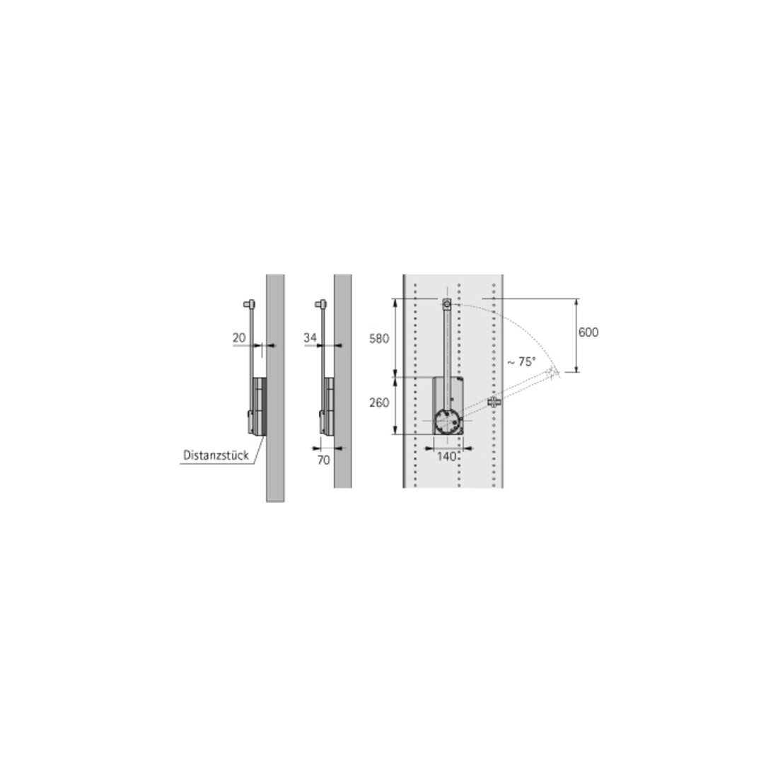 Hettich Duo Lift Basic 600 - 830 mm