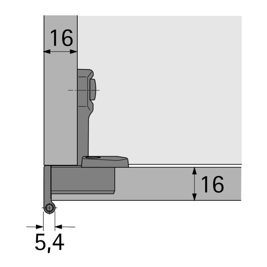 Hettich Eingelenk-Topfscharnier 270°, Selekta Pro 2000, 45046 vernickelt