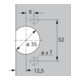 Hettich Eingelenkscharnier-Topfscharnier Selekta TX 33, 52 x 9 mm, zum Einpressen, vernickelt-3