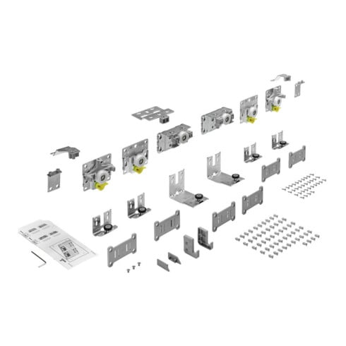 Hettich Ensemble coulissant pliant max. 50 kg TopLine L, 9242713, zingué