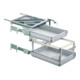 Hettich Ensemble de caissons avec tiroirs à extension totale et à extension supérieure, aspect aluminium, 530 mm