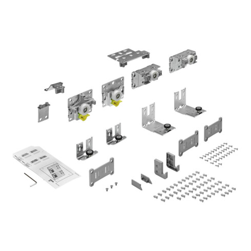 Hettich Ensemble de coulisses pliantes droite, max. 50kg TopLine L, 9242712 galvanisé