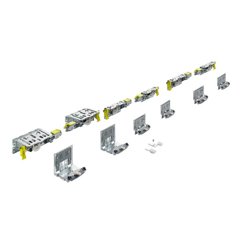 Hettich Ensemble de coulisses pliantes max. 80kg TopLine XL, 9275785 zingué