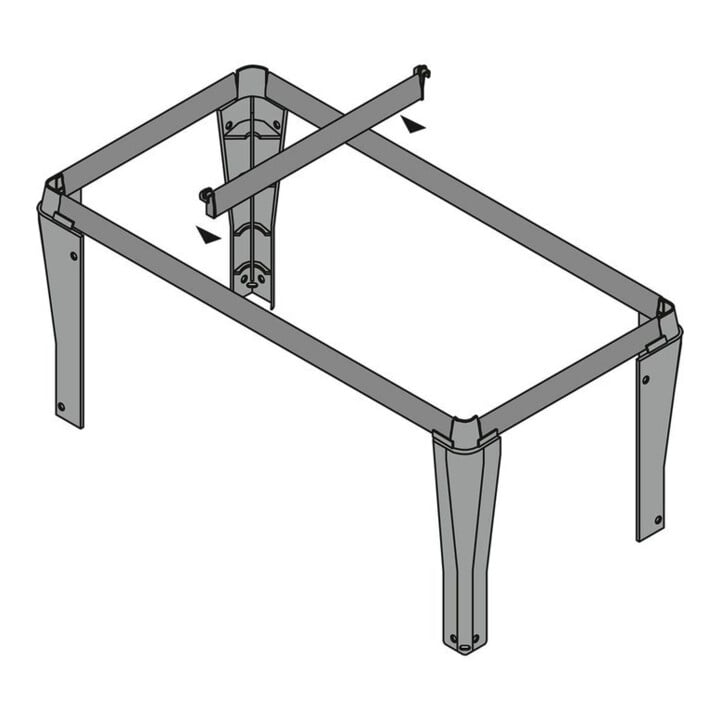 Hettich Entretoise de bureau pour cadre suspendu Système Top 2000 9039362 noir
