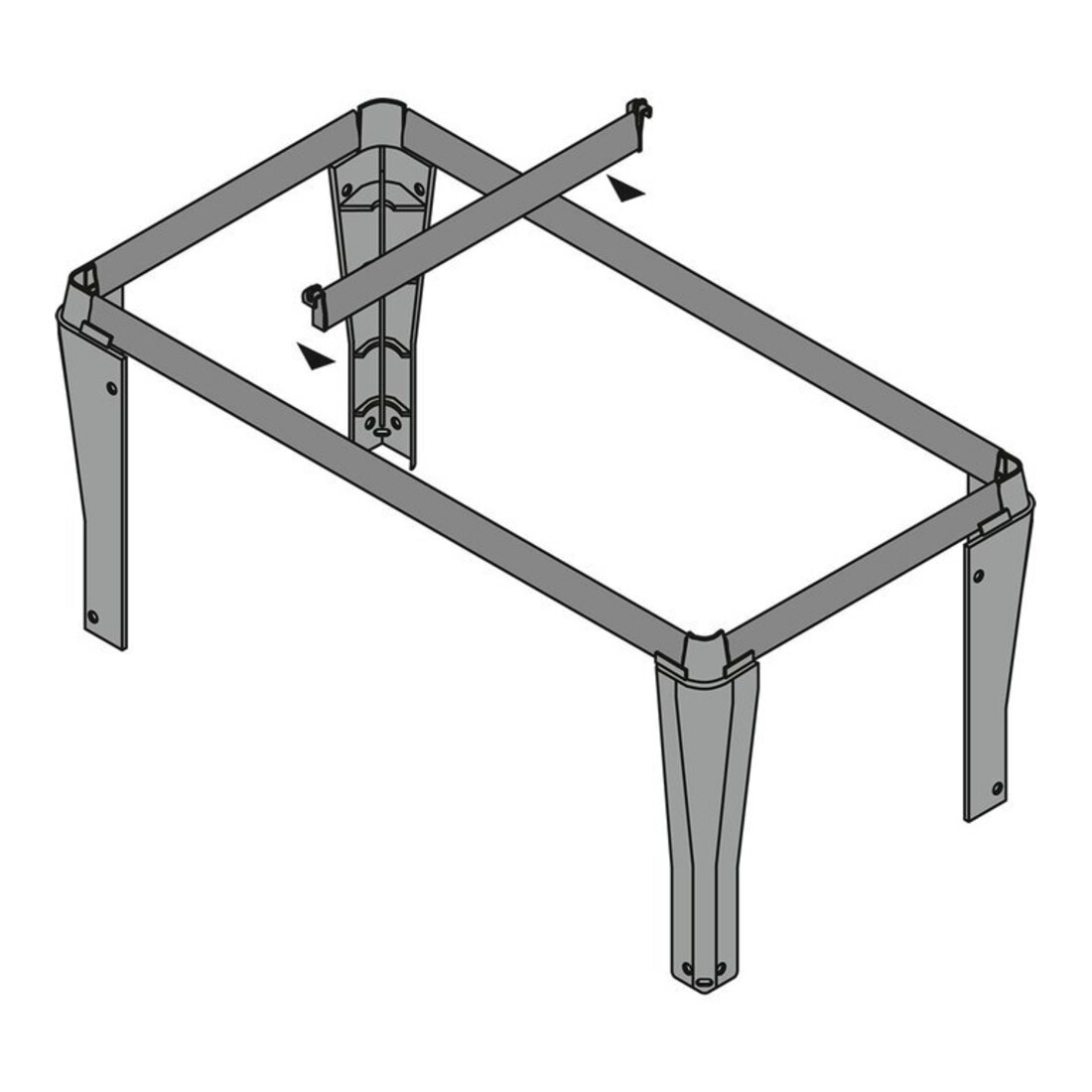 Hettich Entretoise de bureau pour cadre suspendu Système Top 2000 9039362 noir