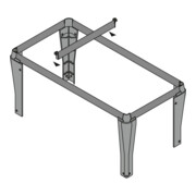 Hettich Entretoise de bureau pour cadre suspendu Système Top 2000 9039372 aspect aluminium-2