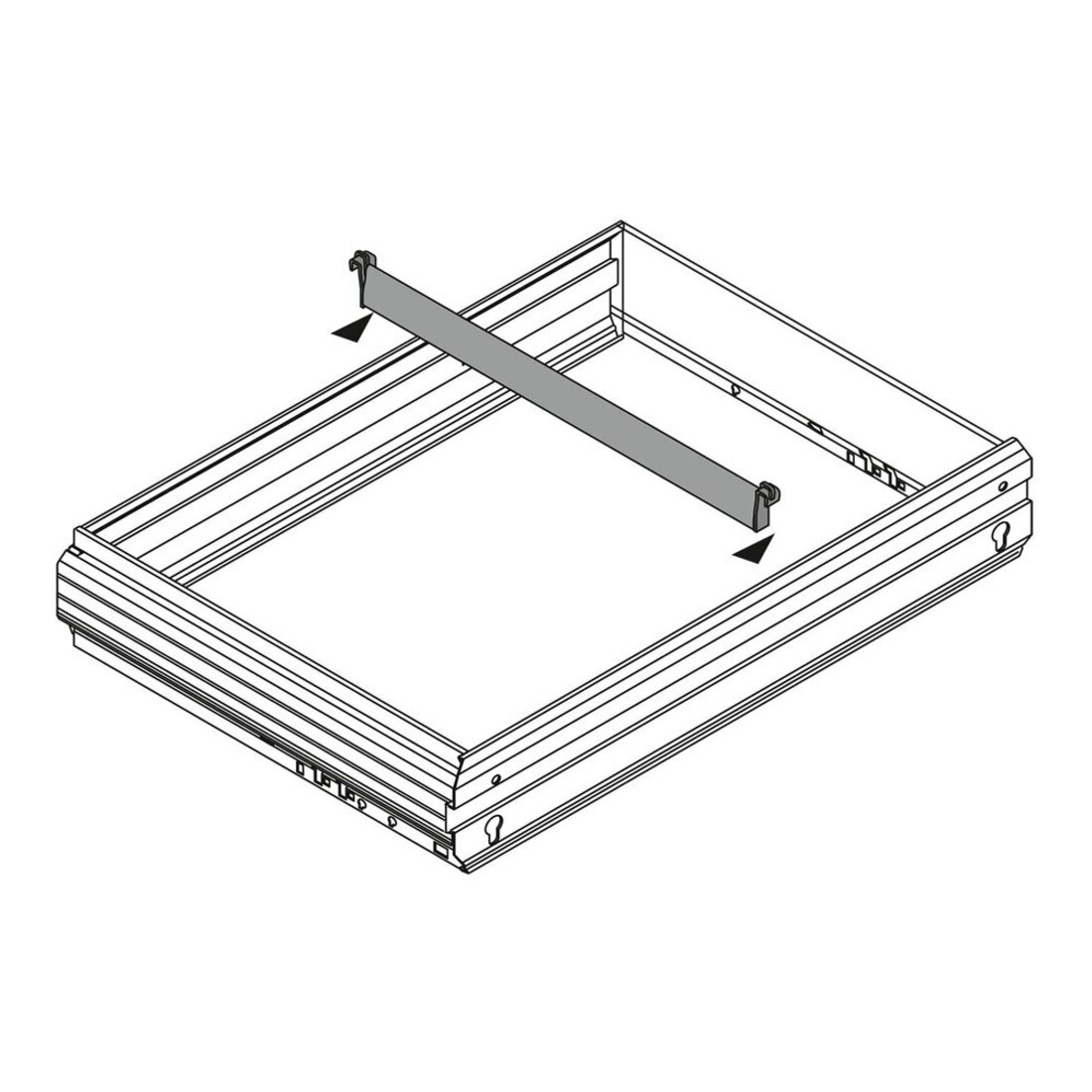 Hettich Entretoise de bureau pour cadre suspendu Système Top 2000 9039372 aspect aluminium
