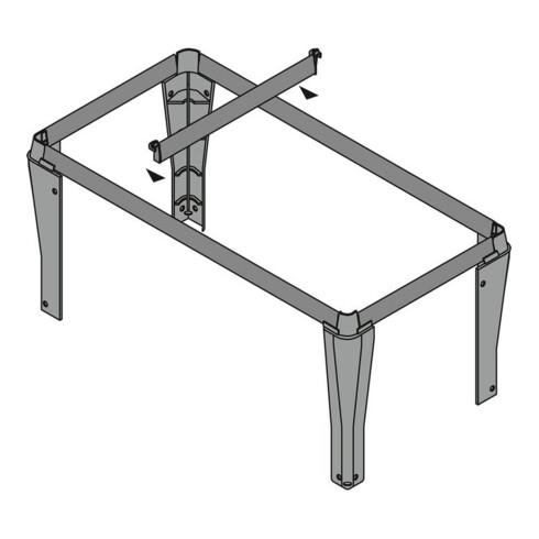 Hettich Entretoise de bureau pour cadre suspendu Système Top 2000 9039372 aspect aluminium