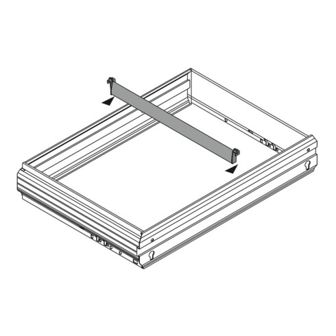 Hettich Entretoise de bureau pour cadre suspendu Système Top 2000 9039372 aspect aluminium