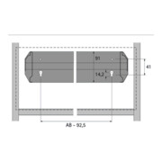 Hettich Entretoise tiroir acier pour cadre suspendu Systema Top 2000 9039373 noir-4