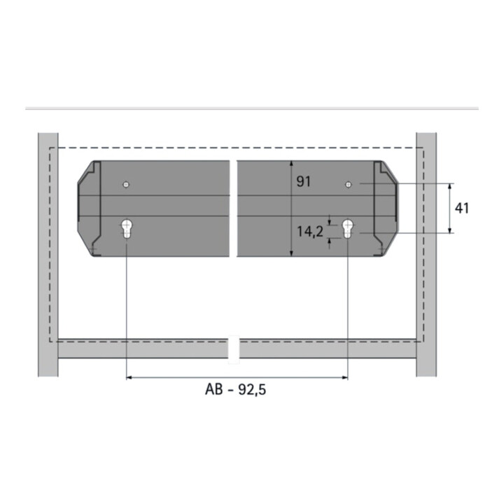 Hettich Entretoise tiroir acier pour cadre suspendu Systema Top 2000 9039373 noir