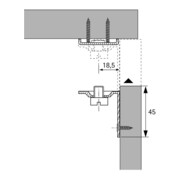Hettich Équerre de lit réglable 90mm, Lit rembourré StabiloFix, 47634, acier zingué-2