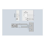 Hettich Exzent.Verbindungsbeschl. Bohr, Durchmesser 15x12,7mm Rastex 15 25062-4