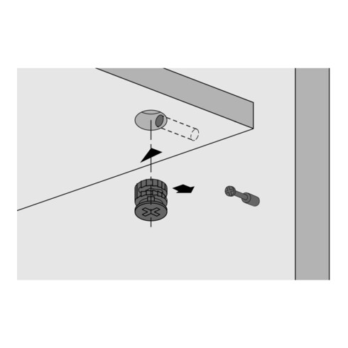 Hettich Exzent.Verbindungsbeschl. Bohr, Durchmesser 15x12,7mm Rastex 15 25062