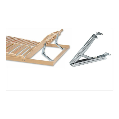 Hettich Ferrure de réglage lit pour tête et pied MultiFlex, 25173 140kg, acier zingué