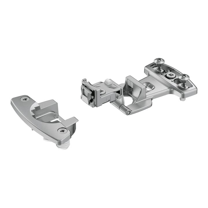 Hettich Grundscharnier Selekta Pro 2000 E,  Öffnungswinkel 180  Grad, Auflage -3,2 mm, mit Spreizmuffen, vernickelt