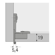 Hettich Grundscharnier Selekta Pro 2000 E,  Öffnungswinkel 180  Grad, Auflage -3,2 mm, mit Spreizmuffen, vernickelt-5