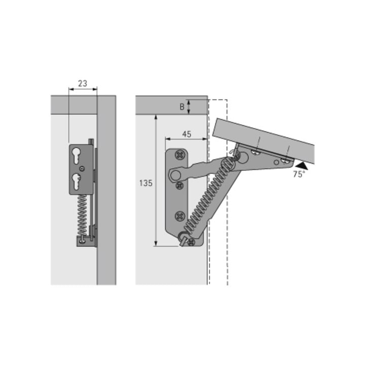 Hettich Hochklapp - Beschlag Lift Junior, 90 N, 2 kg