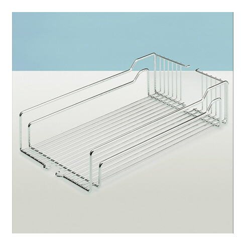 Hettich Hochschrank-Einhängekorb Dispensa 73565 mit 2-fach Reling KB 400mm, Stahl