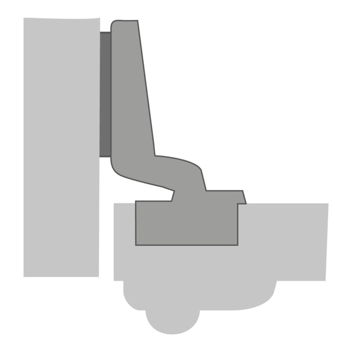 Hettich Intermat Dicktürscharnier Spezial Intermat 9935, Türdicke bis 43 mm, einliegend, Öffnungswinkel 95 Grad, Bohrbild TH 52 x 5,5 mm, zum Anschrauben