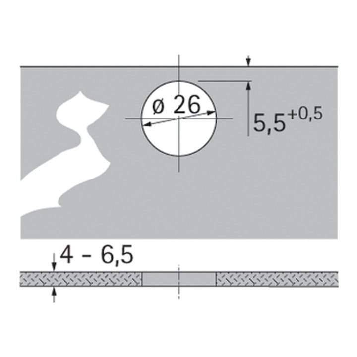 Hettich Intermat Glastürscharnier Intermat 9904, vorliegend, Öffnungswinkel 95 Grad, Bohrbild T1, zum Anschrauben