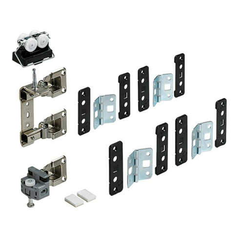 Hettich Kit ferrures porte pliante 1 p., 2 vantaux WingLine77, 70984 pour portes affleurantes