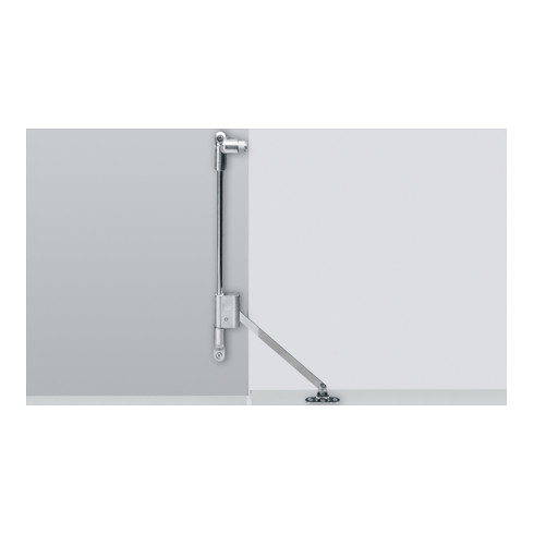 Hettich Klappenhalter Klassik D mit Magnet-Zuhaltung, Korpushöhe 290 mm, Anschlagseite links, vernickelt