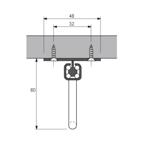 Hettich Kleiderbügelhalter mit Auszugsführung auf Quadro Basis, 500 mm, silber