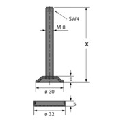 Hettich KORREKT VIS SOV-M8X80 CR ISK SW4-4