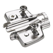 Hettich Kreuzmontageplatte mit Direkt-Höhenverstellung, vernickelt, Lochreihe 37 x 32 mm, Hettich Direkt mit Pilotzapfen und Spezialschrauben für Bohrung, Durchmesser  5 x 7,5 mm, Distanz 5,0 mm-1