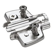 Hettich Kreuzmontageplatte mit Direkt-Höhenverstellung, vernickelt, Lochreihe 37 x 32 mm, mit Euroschrauben für Bohrung, Durchmesser  5 x 12 mm, Distanz 5,0 mm-1