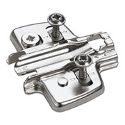 Hettich Kreuzmontageplatte mit Direkt-Höhenverstellung, vernickelt, Lochreihe 37 x 32 mm, mit Spanplattenschrauben für Bohrung, Durchmesser  2,5 mm, Distanz 5,0 mm-1
