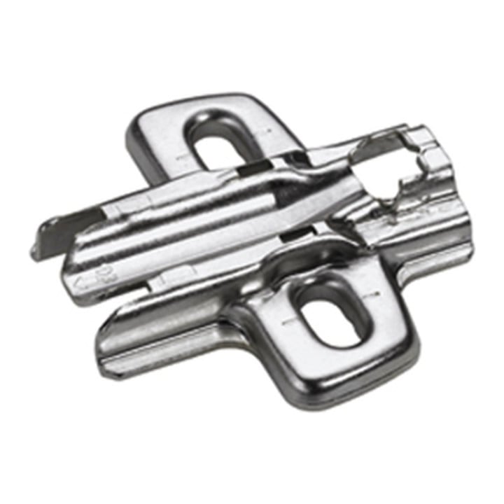 Hettich Kreuzmontageplatte mit Langloch-Höhenverstellung, vernickelt, Lochreihe 37 x 32 mm, zum Anschrauben, Distanz 1,5 mm