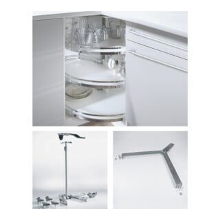 Hettich Küchenunterschrank Eckschrankdrehbeschlag Revo 90° 9080040 KB 800mm, silber