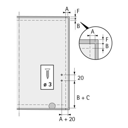 Hettich MB-Charnière de volet Volet 205 KH 13235 nickelé, gauche/droite