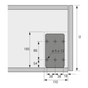 Hettich MB-Charnière support 140N, hauteur 200-480mm gris galvanisé, gauche/droite-2